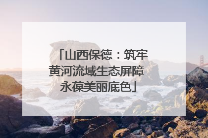 山西保德：筑牢黄河流域生态屏障 永葆美丽底色