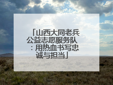 山西大同老兵公益志愿服务队：用热血书写忠诚与担当