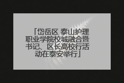 岱岳区 泰山护理职业学院校城融合暨书记、区长高校行活动在泰安举行