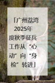 广州荔湾2025年度秋季征兵工作从“心动”向“身检”转进