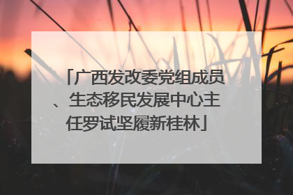 广西发改委党组成员、生态移民发展中心主任罗试坚履新桂林