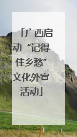 广西启动“记得住乡愁”文化外宣活动