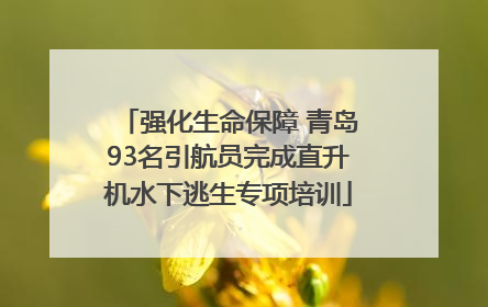 强化生命保障 青岛93名引航员完成直升机水下逃生专项培训
