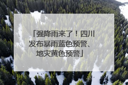 强降雨来了！四川发布暴雨蓝色预警、地灾黄色预警