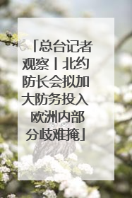总台记者观察丨北约防长会拟加大防务投入 欧洲内部分歧难掩