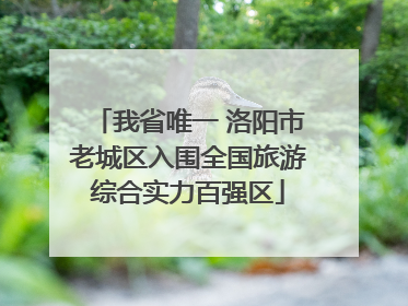 我省唯一 洛阳市老城区入围全国旅游综合实力百强区