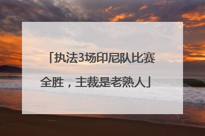 执法3场印尼队比赛全胜，主裁是老熟人