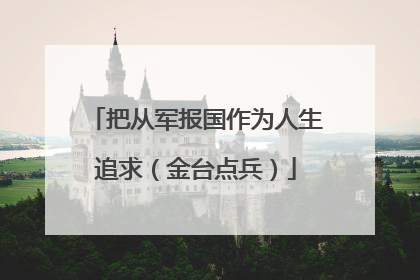 把从军报国作为人生追求（金台点兵）