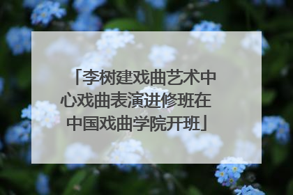 李树建戏曲艺术中心戏曲表演进修班在中国戏曲学院开班