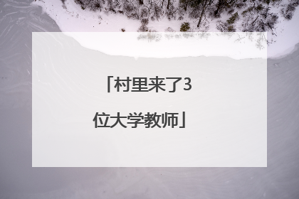 村里来了3位大学教师