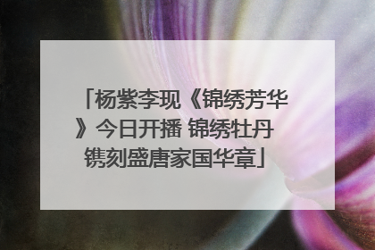 杨紫李现《锦绣芳华》今日开播 锦绣牡丹镌刻盛唐家国华章