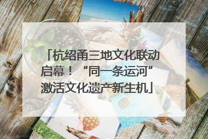 杭绍甬三地文化联动启幕！“同一条运河”激活文化遗产新生机