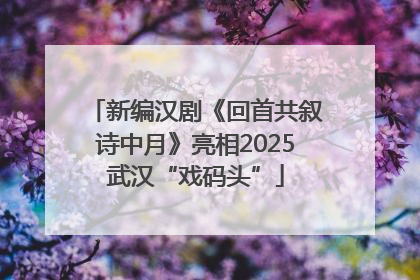 新编汉剧《回首共叙诗中月》亮相2025武汉“戏码头”