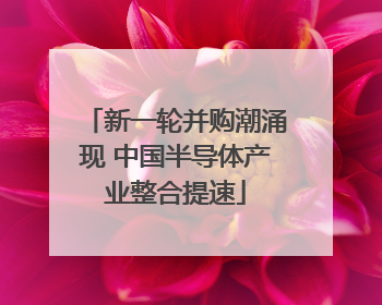 新一轮并购潮涌现 中国半导体产业整合提速