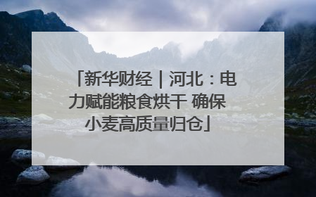 新华财经｜河北：电力赋能粮食烘干 确保小麦高质量归仓