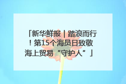 新华鲜报｜踏浪而行！第15个海员日致敬海上贸易“守护人”