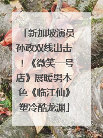 新加坡演员孙政双线出击！《微笑一号店》展暖男本色《临江仙》塑冷酷龙渊