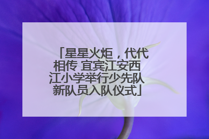 星星火炬，代代相传 宜宾江安西江小学举行少先队新队员入队仪式
