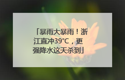 暴雨大暴雨！浙江直冲39℃，更强降水这天杀到