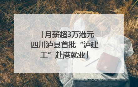 月薪超3万港元 四川泸县首批“泸建工”赴港就业