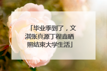 毕业季到了，文淇张真源丁程鑫晒照结束大学生活