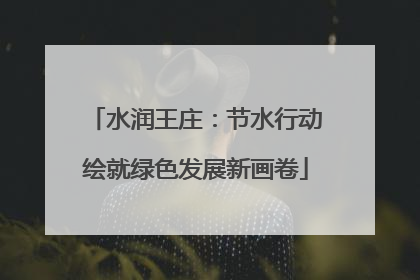 水润王庄：节水行动绘就绿色发展新画卷