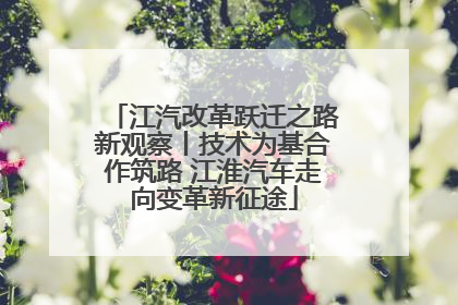 江汽改革跃迁之路新观察丨技术为基合作筑路 江淮汽车走向变革新征途