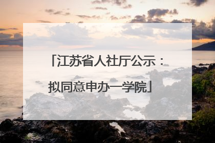 江苏省人社厅公示：拟同意申办一学院