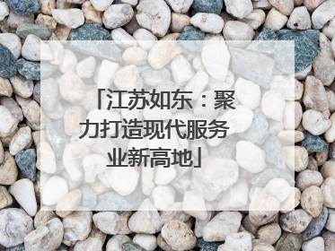 江苏如东:聚力打造现代服务业新高地