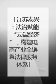江苏泰兴：法治赋能“云端经济”，构建电商产业全链条法律服务体系
