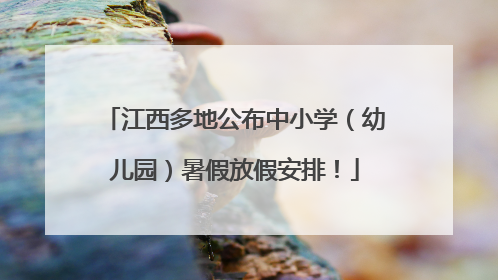 江西多地公布中小学（幼儿园）暑假放假安排！
