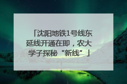 沈阳地铁1号线东延线开通在即，农大学子探秘“新线”