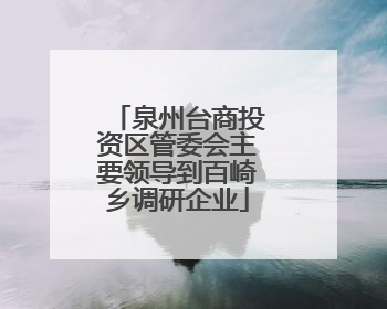 泉州台商投资区管委会主要领导到百崎乡调研企业