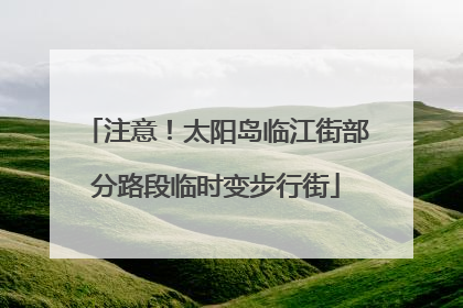 注意！太阳岛临江街部分路段临时变步行街