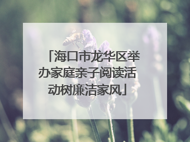 海口市龙华区举办家庭亲子阅读活动树廉洁家风