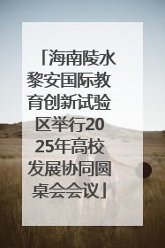 海南陵水黎安国际教育创新试验区举行2025年高校发展协同圆桌会会议