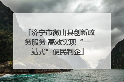 济宁市微山县创新政务服务 高效实现“一站式”便民利企