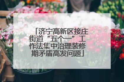济宁高新区接庄街道“五个一”工作法集中治理装修期矛盾高发问题