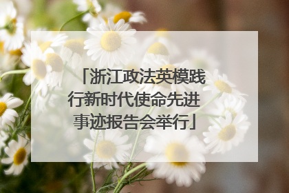 浙江政法英模践行新时代使命先进事迹报告会举行
