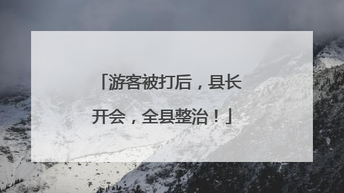 游客被打后，县长开会，全县整治！