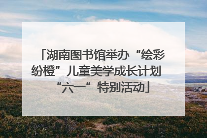 湖南图书馆举办“绘彩纷橙”儿童美学成长计划“六一”特别活动