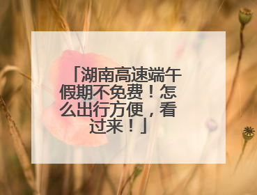 湖南高速端午假期不免费！怎么出行方便，看过来！
