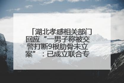 湖北孝感相关部门回应“一男子称被交警打断9根肋骨未立案”：已成立联合专班开展工作