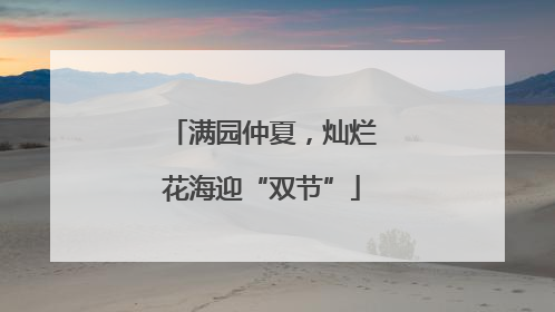 满园仲夏，灿烂花海迎“双节”