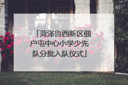 菏泽鲁西新区佃户屯中心小学少先队分批入队仪式