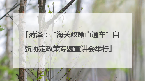菏泽：“海关政策直通车”自贸协定政策专题宣讲会举行