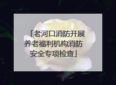 老河口消防开展养老福利机构消防安全专项检查