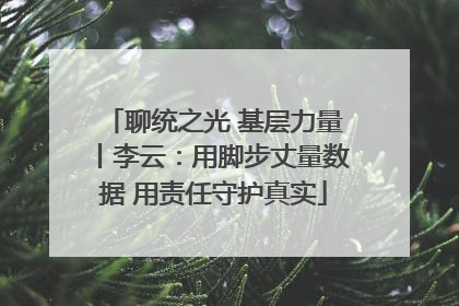 聊统之光 基层力量丨李云：用脚步丈量数据 用责任守护真实
