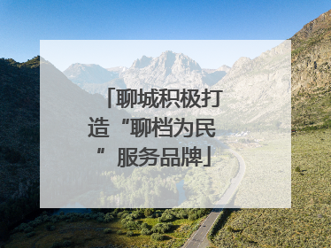 聊城积极打造“聊档为民”服务品牌