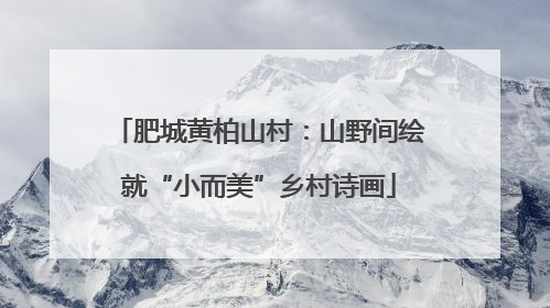 肥城黄柏山村：山野间绘就“小而美”乡村诗画
